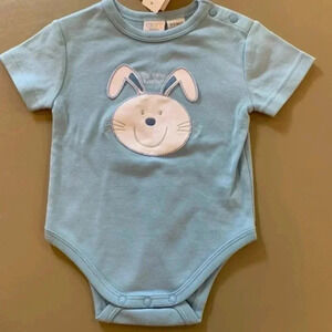 NEW Vintage KRU My First Easter Bodysuit Baby Blue 6-9 Months Kids ‘R Us Bunny